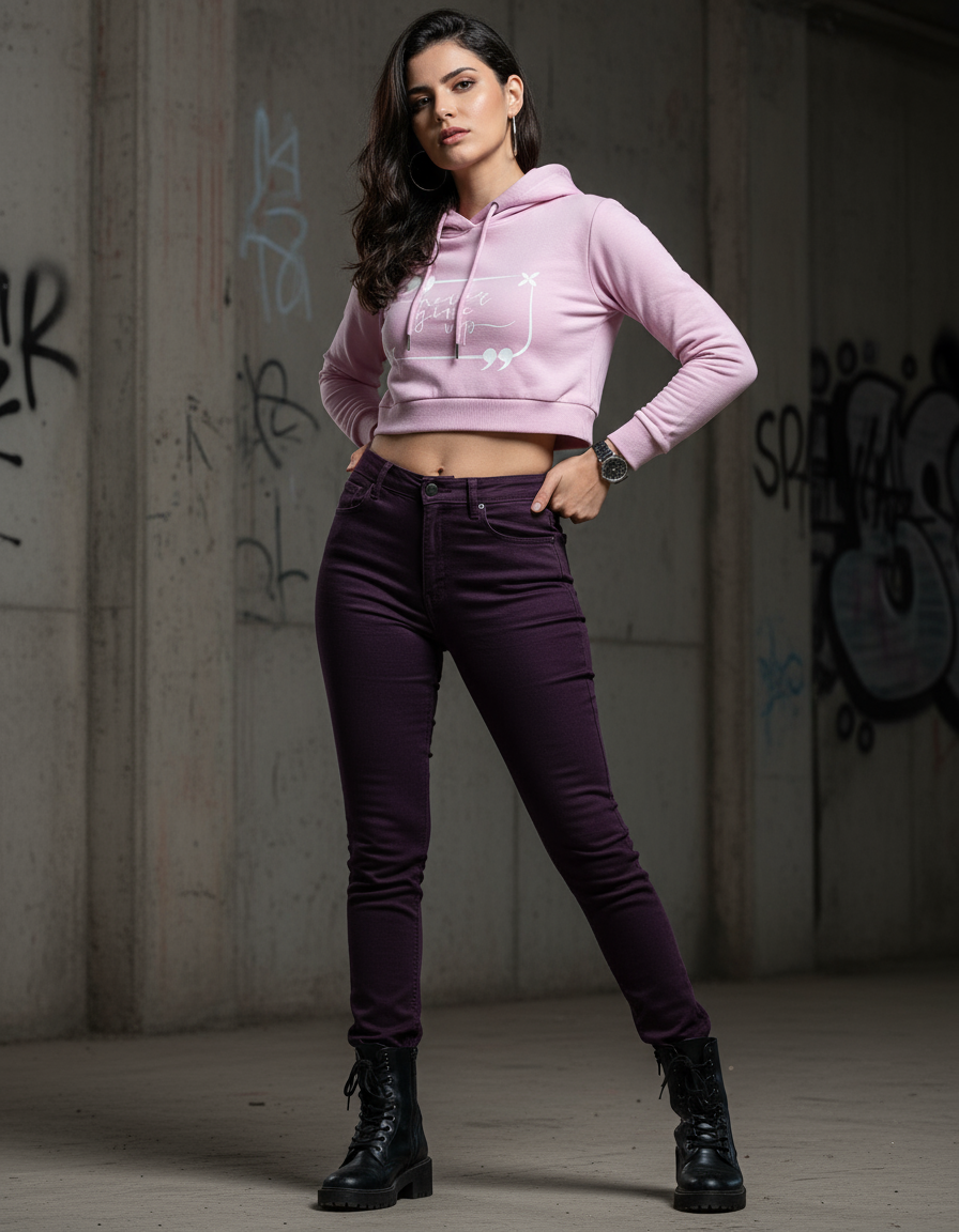 Quote Designer Cropped Hoodie