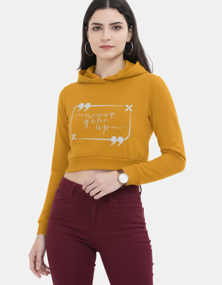 Quote Designer Cropped Hoodie